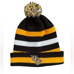 UCF Knights Striped Knit Beanie with Pom One Size Unisex